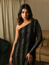 MULMUL BLACK-GOLD SEQUIN ONE SLEEVE COCKTAIL DRESS MULMUL BLACK-GOLD SEQUIN ONE SLEEVE COCKTAIL DRESS